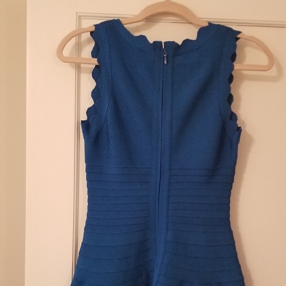 Blue Scalloped Bandage Dress, size small. - Picture 2 of 3